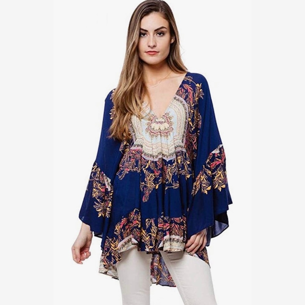 Free People Sunset Dreams Printed Tunic Medium